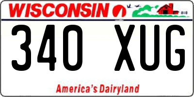 WI license plate 340XUG