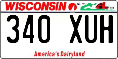 WI license plate 340XUH