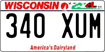 WI license plate 340XUM