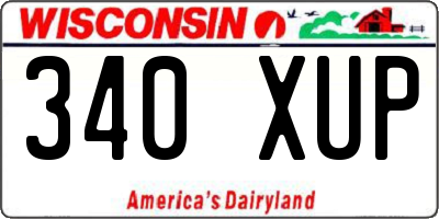 WI license plate 340XUP