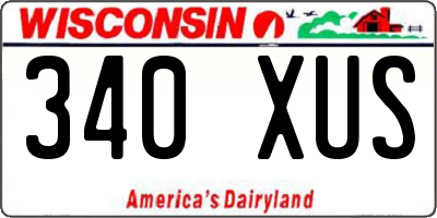 WI license plate 340XUS