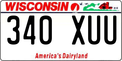 WI license plate 340XUU