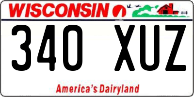 WI license plate 340XUZ