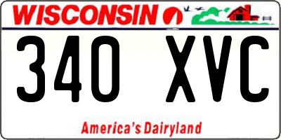 WI license plate 340XVC