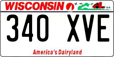 WI license plate 340XVE