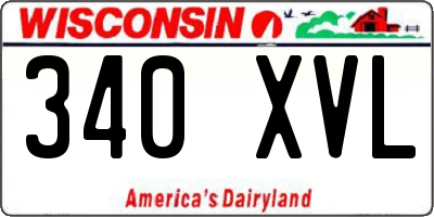 WI license plate 340XVL