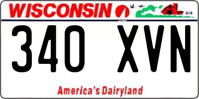 WI license plate 340XVN