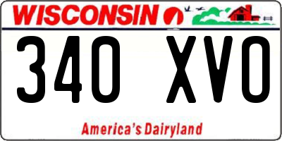 WI license plate 340XVO