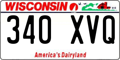 WI license plate 340XVQ