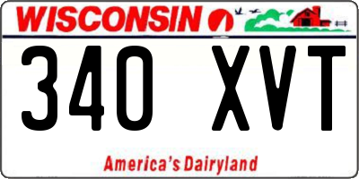 WI license plate 340XVT