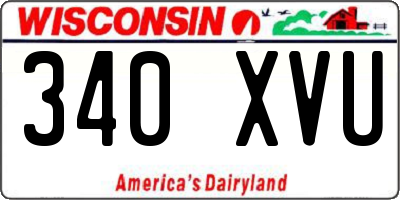 WI license plate 340XVU