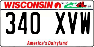 WI license plate 340XVW