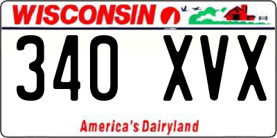 WI license plate 340XVX