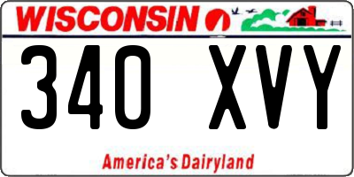 WI license plate 340XVY