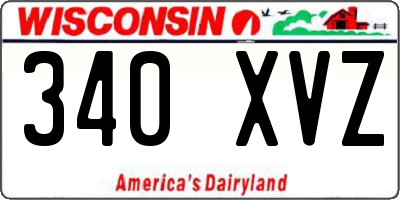 WI license plate 340XVZ
