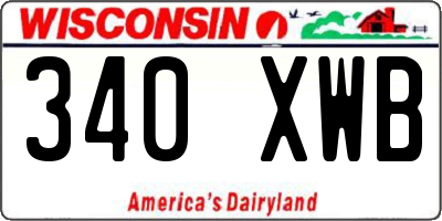 WI license plate 340XWB