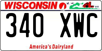 WI license plate 340XWC