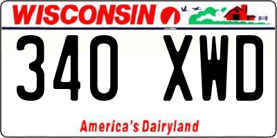 WI license plate 340XWD