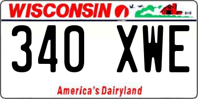 WI license plate 340XWE