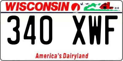 WI license plate 340XWF