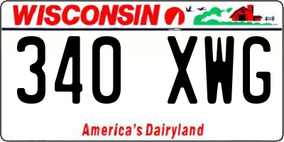 WI license plate 340XWG