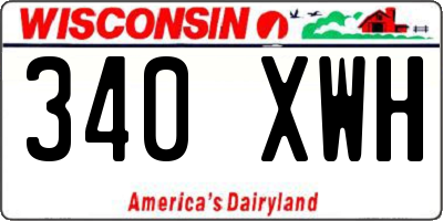 WI license plate 340XWH