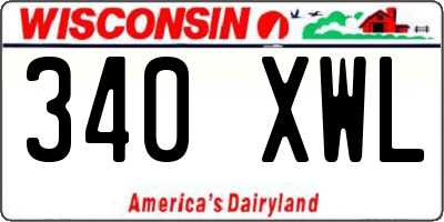 WI license plate 340XWL