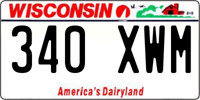 WI license plate 340XWM