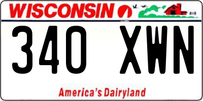 WI license plate 340XWN