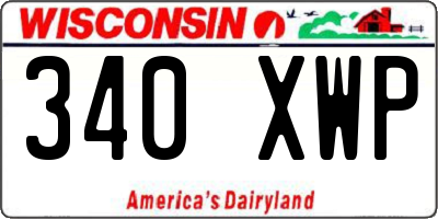 WI license plate 340XWP