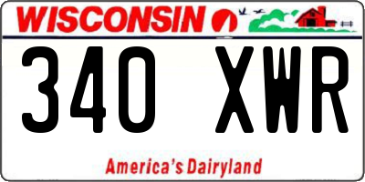 WI license plate 340XWR