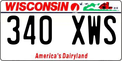 WI license plate 340XWS