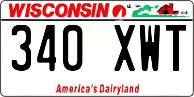 WI license plate 340XWT