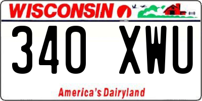 WI license plate 340XWU