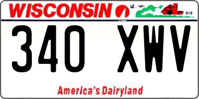 WI license plate 340XWV