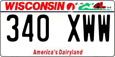 WI license plate 340XWW