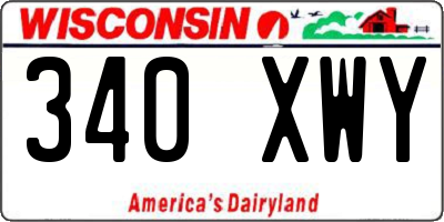 WI license plate 340XWY