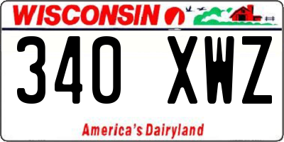 WI license plate 340XWZ
