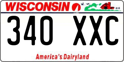 WI license plate 340XXC