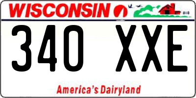WI license plate 340XXE