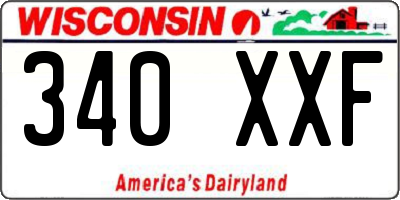 WI license plate 340XXF