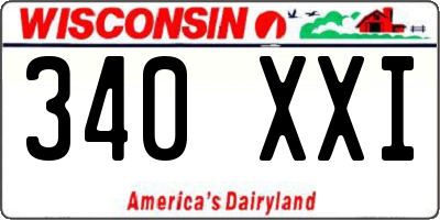 WI license plate 340XXI
