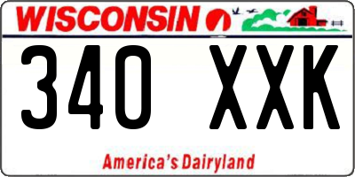 WI license plate 340XXK