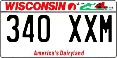 WI license plate 340XXM