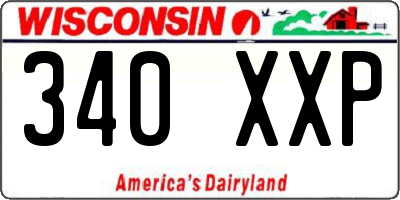 WI license plate 340XXP