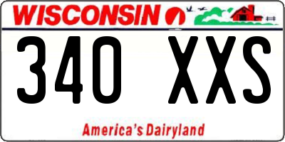 WI license plate 340XXS