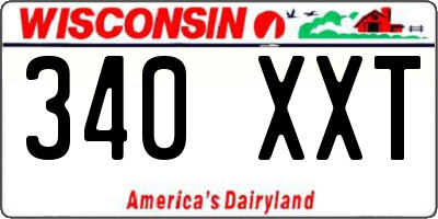 WI license plate 340XXT