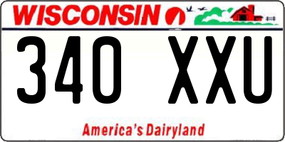 WI license plate 340XXU