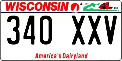 WI license plate 340XXV