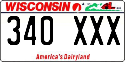WI license plate 340XXX